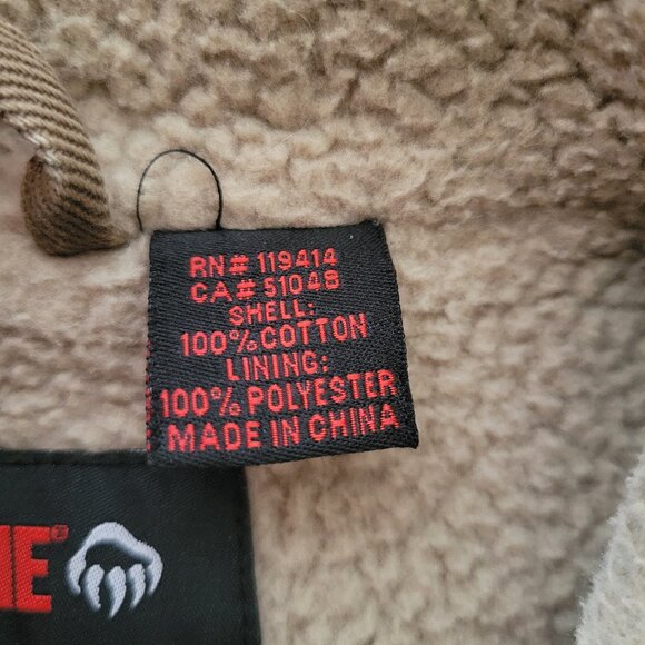 Wolverine 100% Cotton Canvas Sherpa Lined Work Full Zip Vest, Men’s L, Brown, Pl - Picture 4 of 10